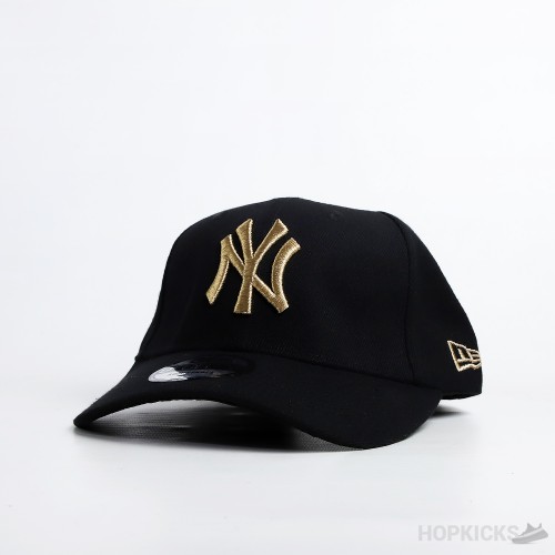NY New Era Gold Logo Black Cap